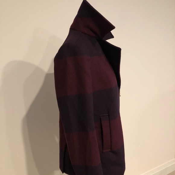 NWT Tommy Hilfiger M Burgundy Plaid  Wool Jacket - Picture 14 of 15